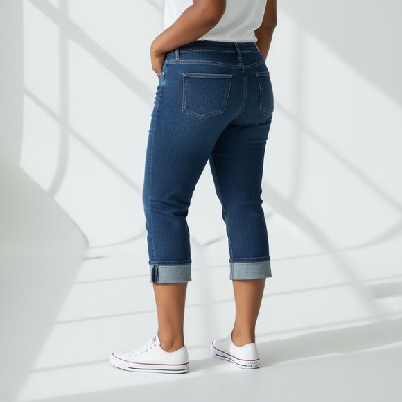 Vera Wang Simply Vera Straight Denim Capri Pants - Size 16P - Picture 2 of 9